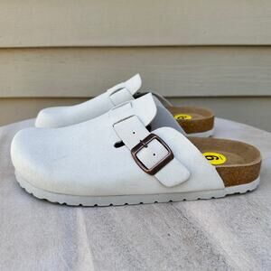 CUSHIONAIRE Hana Slip-On Buckle Clog with Cork Footbed Memory Foam Size 9